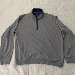 Johnnie-O Sully Light Grey Medium 1/4 Zip Sweater